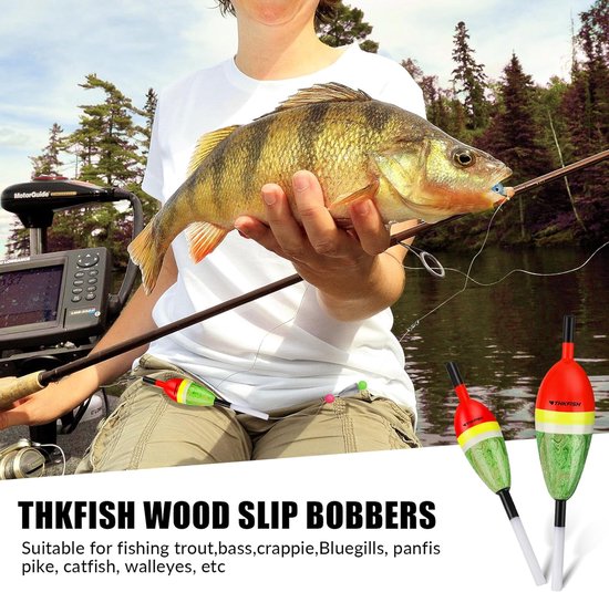 THKFISH Visdobbers Balsa Hout Slip Bobbers, Visdobbers Stick Slip Bobber voor Vissen Crappie Bluegill Forel Bass - ShopVlot — afbeelding 4