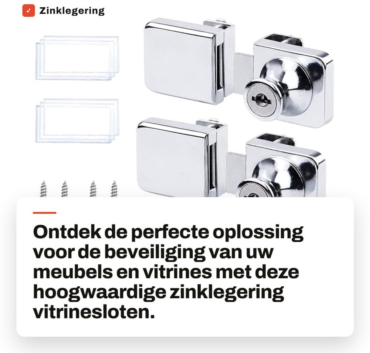 Dailygoods- Camslot 2 Stuks - Zinklegering - Voor 5-8mm Glazen Deur - Vitrine Slot - Corrosiebestendig - Inclusief Sleutels en Schroeven - Deurslot