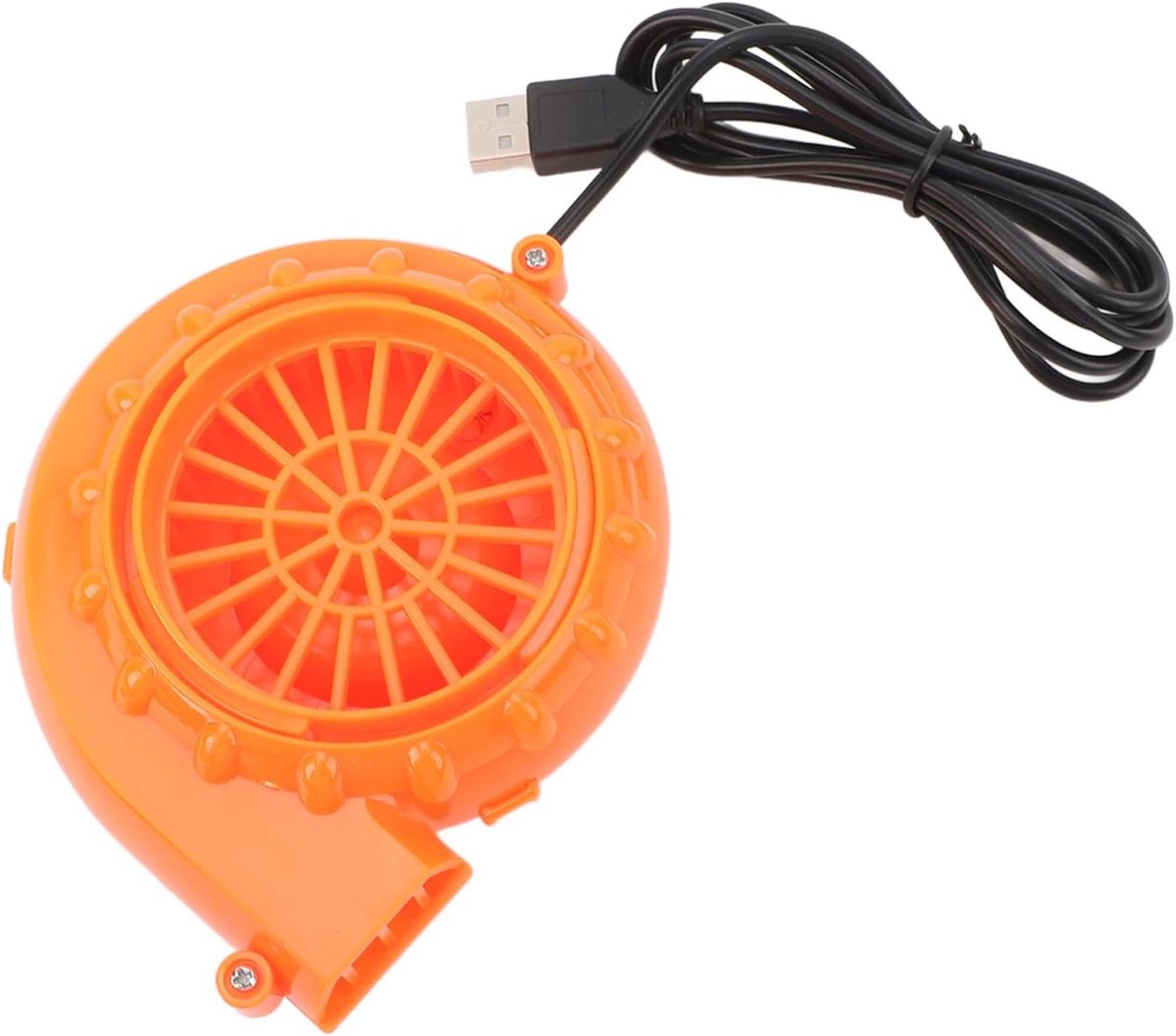 Thijox - Mini-ventilator USB met Accubak en Opblaasbaar Kostuum, Ideaal voor Feest, Camping, Kinderen, Tuin, Duurzaam ABS Materiaal, Oranje, Draagbaar