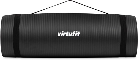 SnelShoppen - VirtuFit NBR Fitnessmat, Yogamat Antislip, Extra Dikke Gymnastiekmat 180x60x1,5 cm, Inclusief Draagriem en Trainingsvideo van Snelshoppen — afbeelding 3