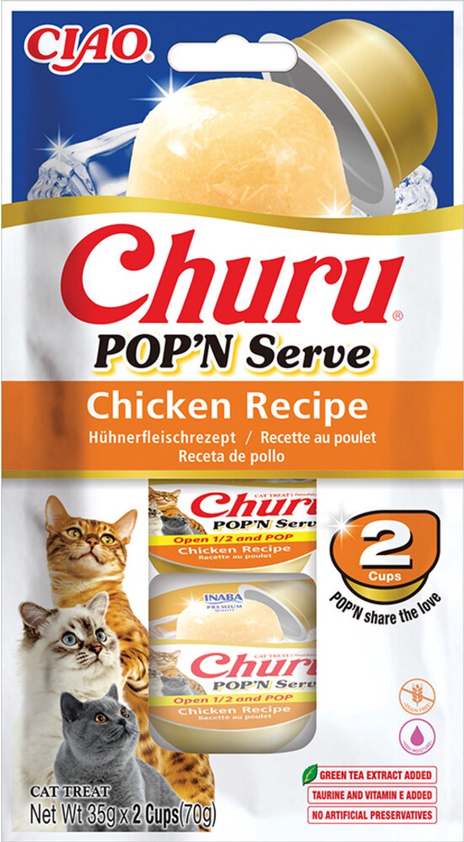 Ciao Kattensnack Churu Pop'n Serve Chicken - 2x35 gr