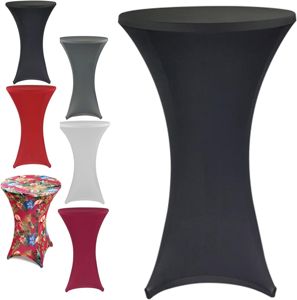 Statafelhoes - Decoratiehoes Tafel - Feestelijke Aankleding - Elastische Pasvorm - 80 cm Diameter - Zwart