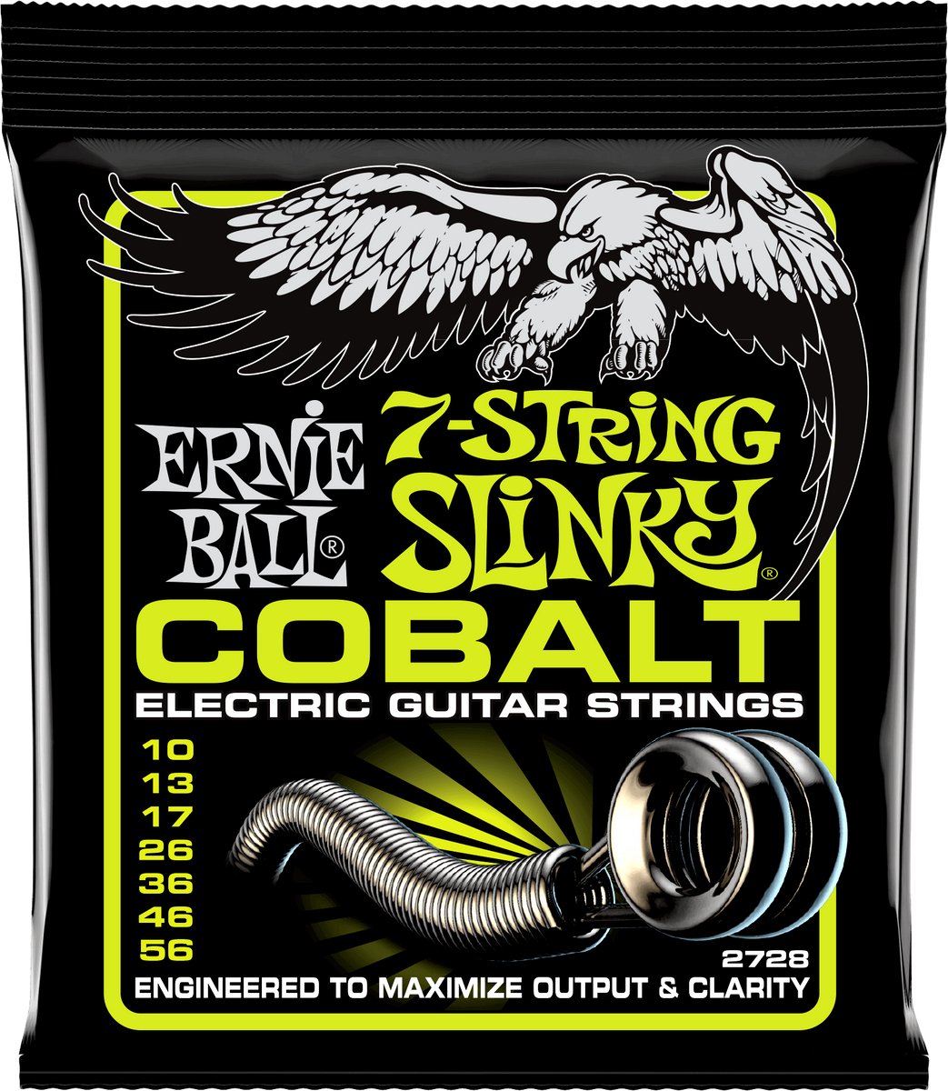 Ernie Ball Slinky Cobalt - Gitaarsnaren - Regular Slinky 7 Snaren - 10-56 - Elektrische Gitaar