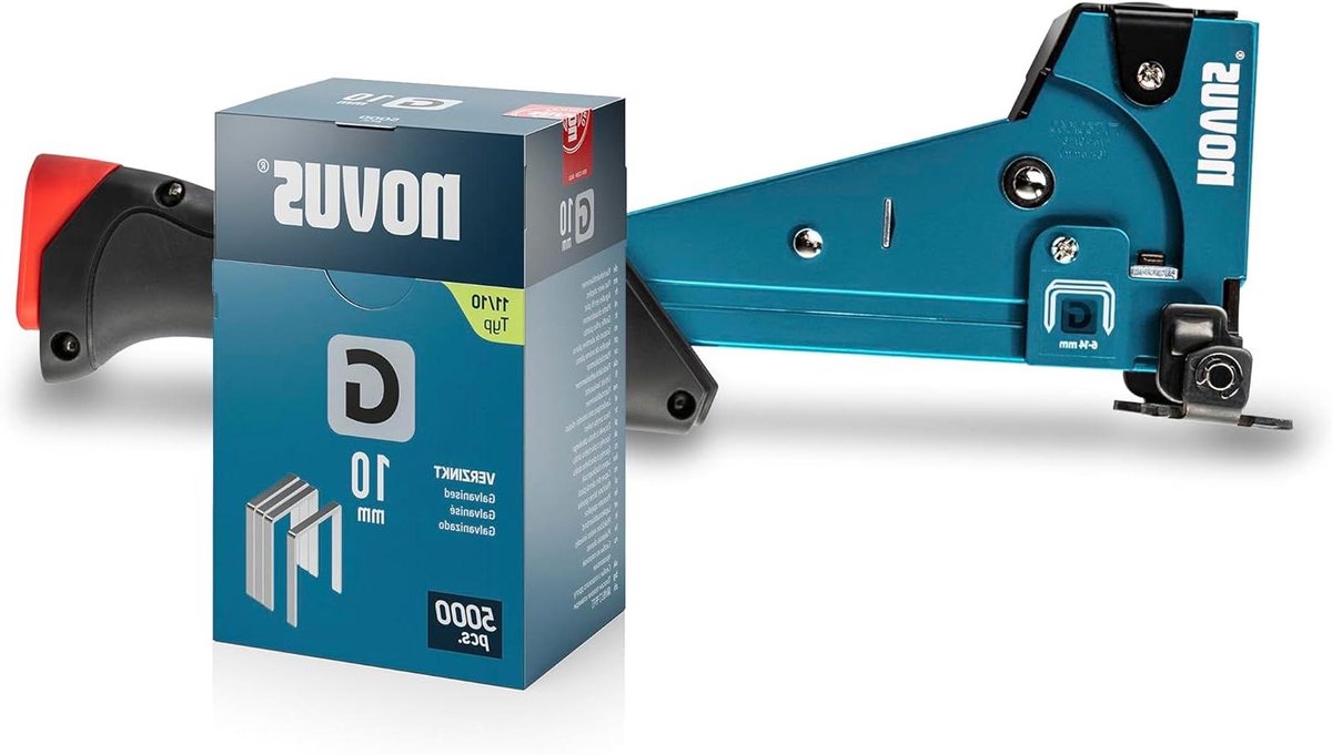 Hammertacker Set - Hamernietjes Professioneel - Snel Bevestigen - Grote Laadcapaciteit - 5000 Klemmen - Blauw