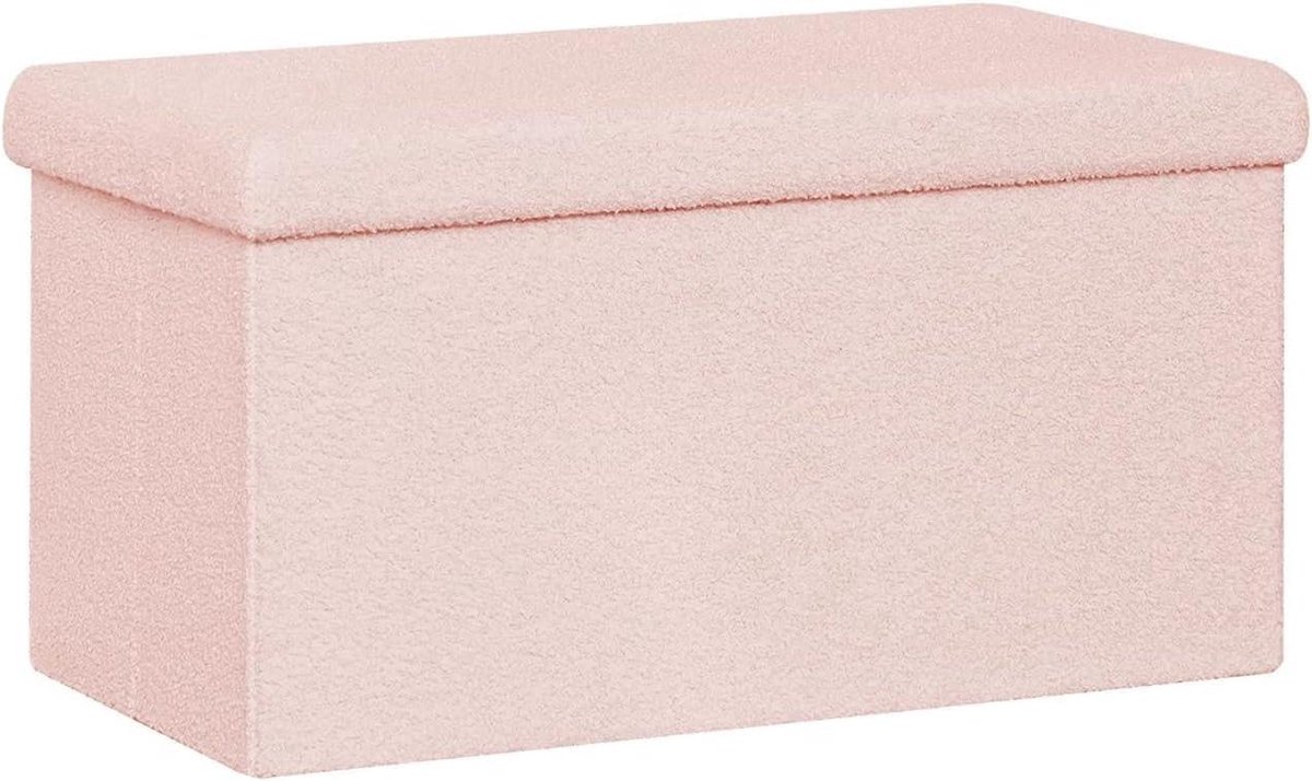 Opbergbank - Voetenbank kruk - Woonkamer organiseren - Inklapbaar design - 765 cm lang - Roze