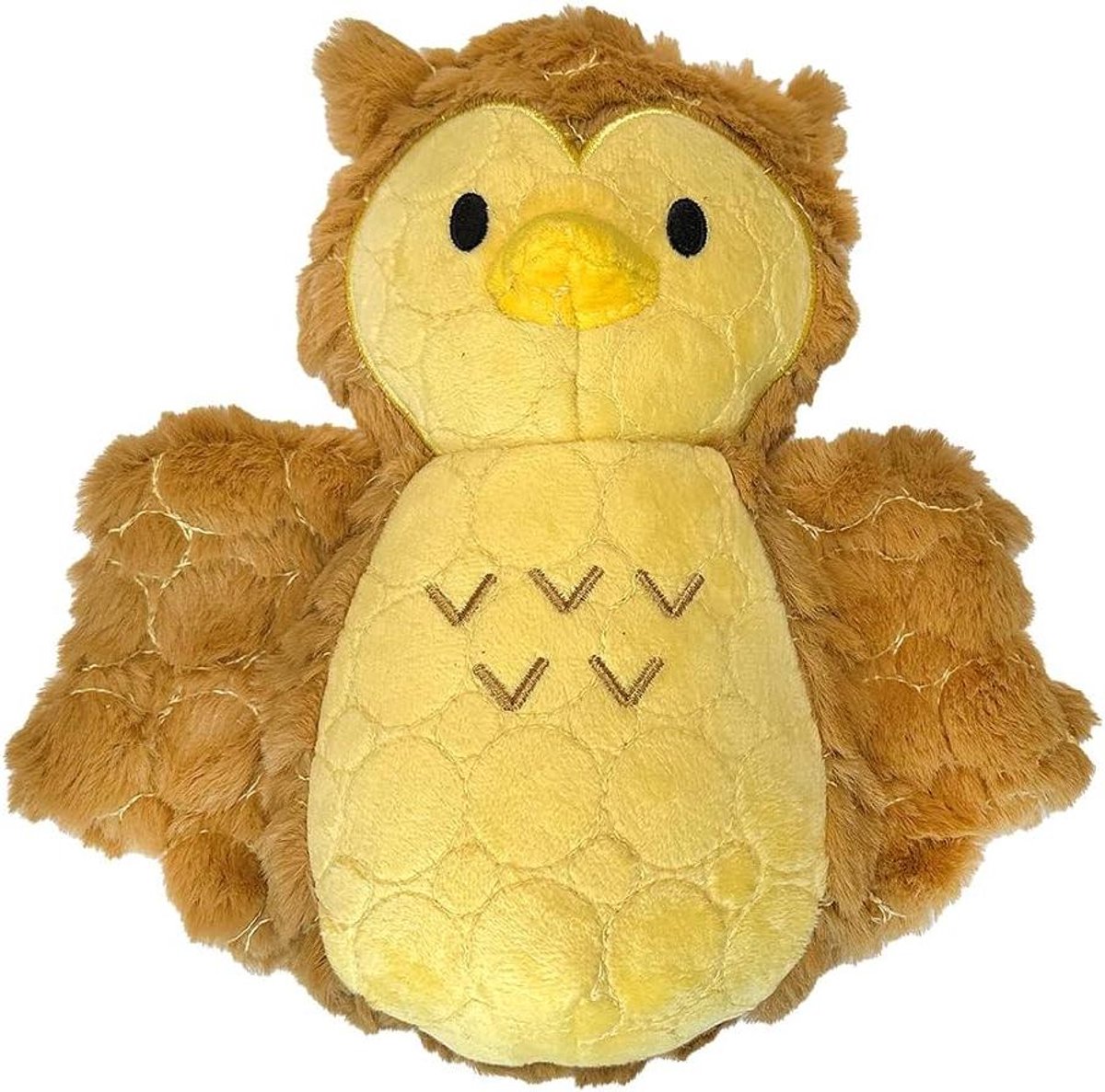 Stoer Pluche Speelgoed - Hondenspeeltje Uil - Interactief Spelen - Versterkte Naden - 23 x 14 x 8 cm - Bruin