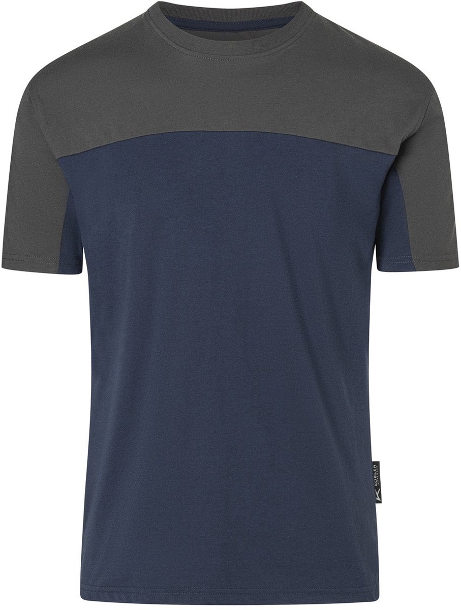KÜBLER 52206206 Korte mouw Werk T-shirt HEREN Donkerblauw Donkergrijs - Krasvrij - Oeko Tex - 160 g/m²