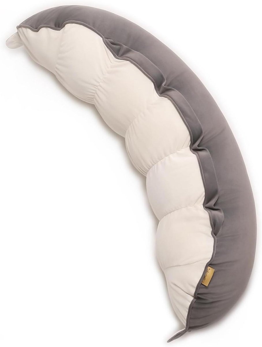Lichaamskussen - Slaapkussen Steun - Comfortabel Slapen - Ergonomisch Ontwerp - 25.4 x 17.78 cm - Grijs-wit