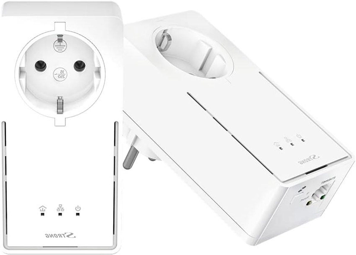 Powerline Adapters - Internet Extenders - Snelle Internettoegang - Geïntegreerd Stopcontact - 2000 Mbps - Wit