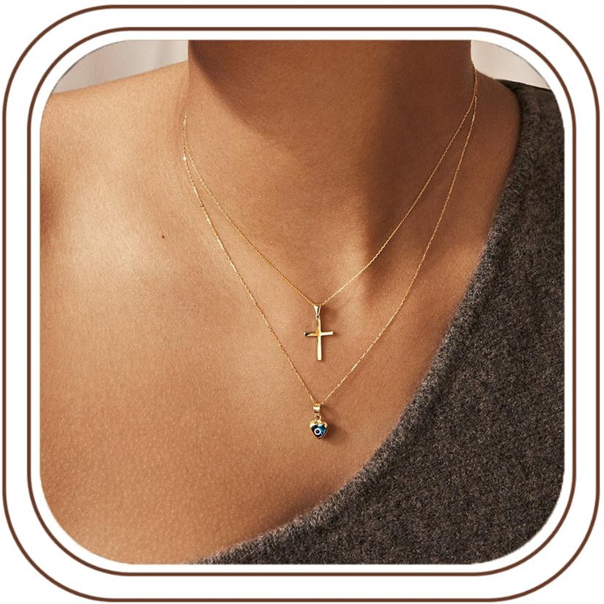 Kruisketting voor vrouwen en meisjes, 14K goud of witgoud vergulde kruis-halsketting, goud- of zilverkleurig kruis, vergulde sieraadgeschenken voor vrouwen en meisjes