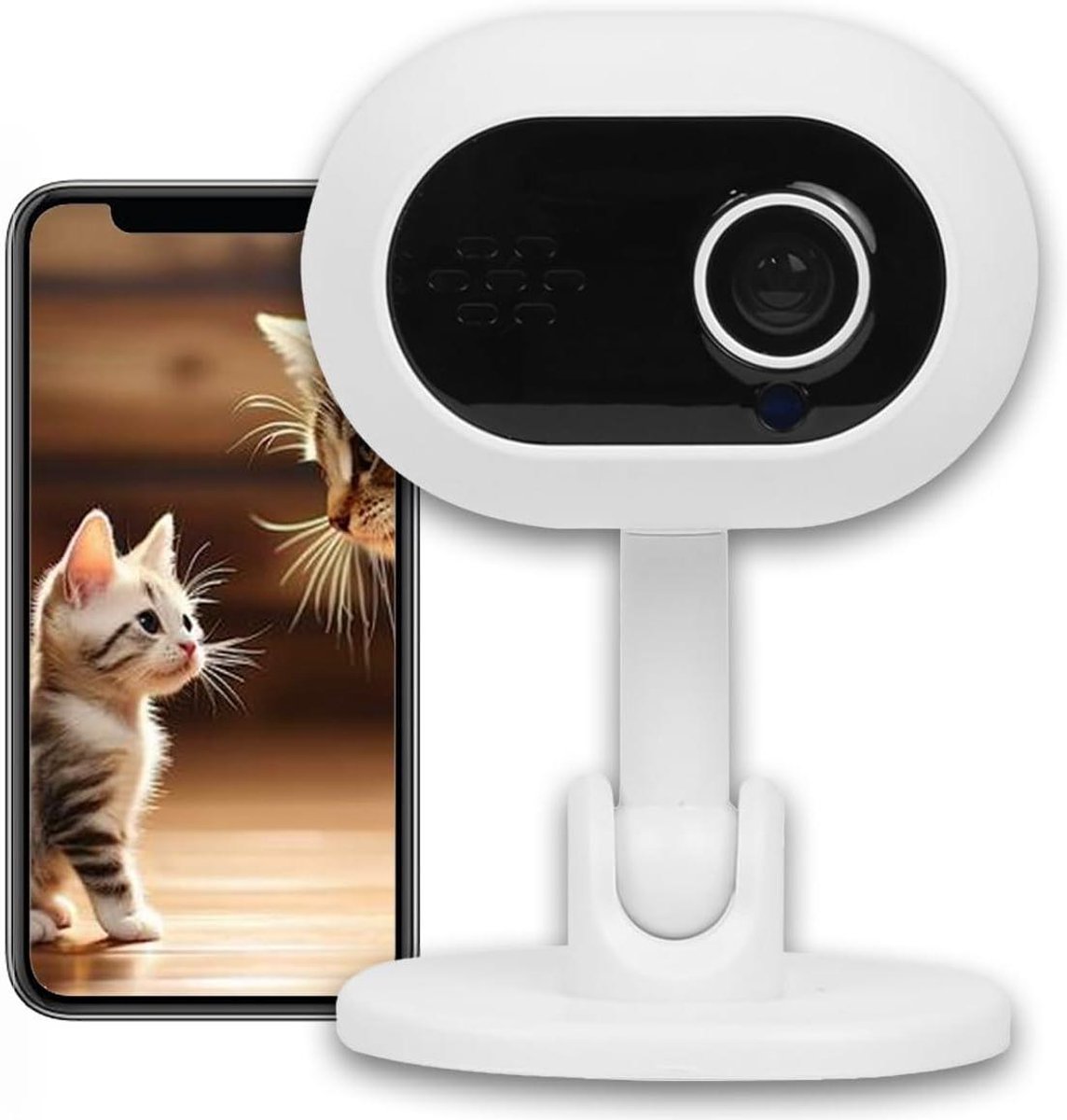 Beveiligingscamera Binnen - HD Camera - Huisbewaking - Bewegingsdetectie - 1080p Resolutie - Wit