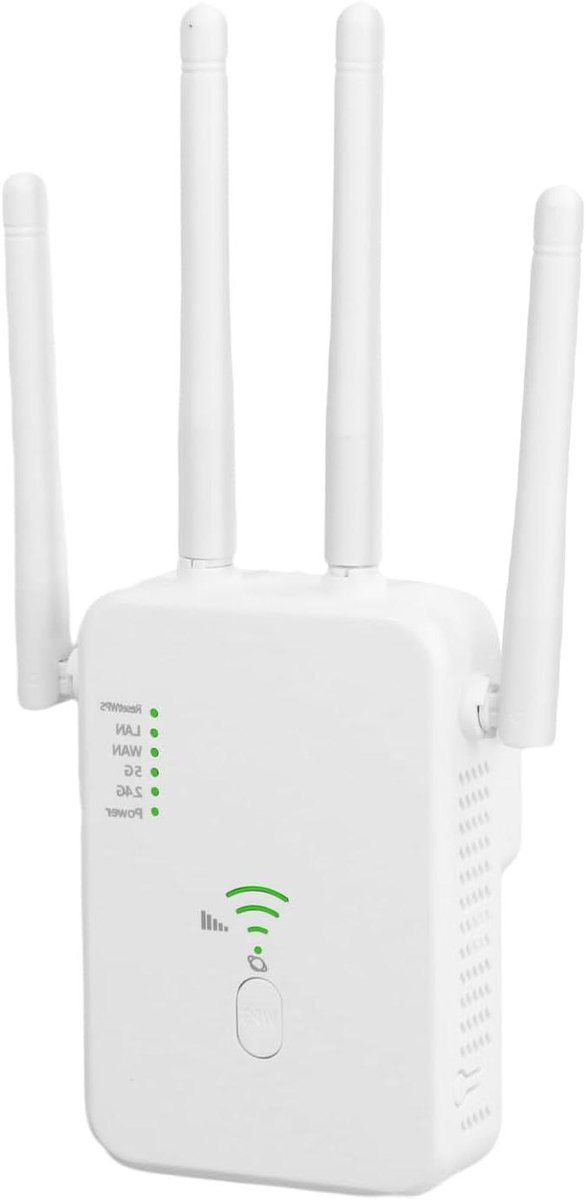 Wifi Repeater - Wifi Extender - Internet Verder - Dual Band 1200 Mbps - 4 Antennes - Wit