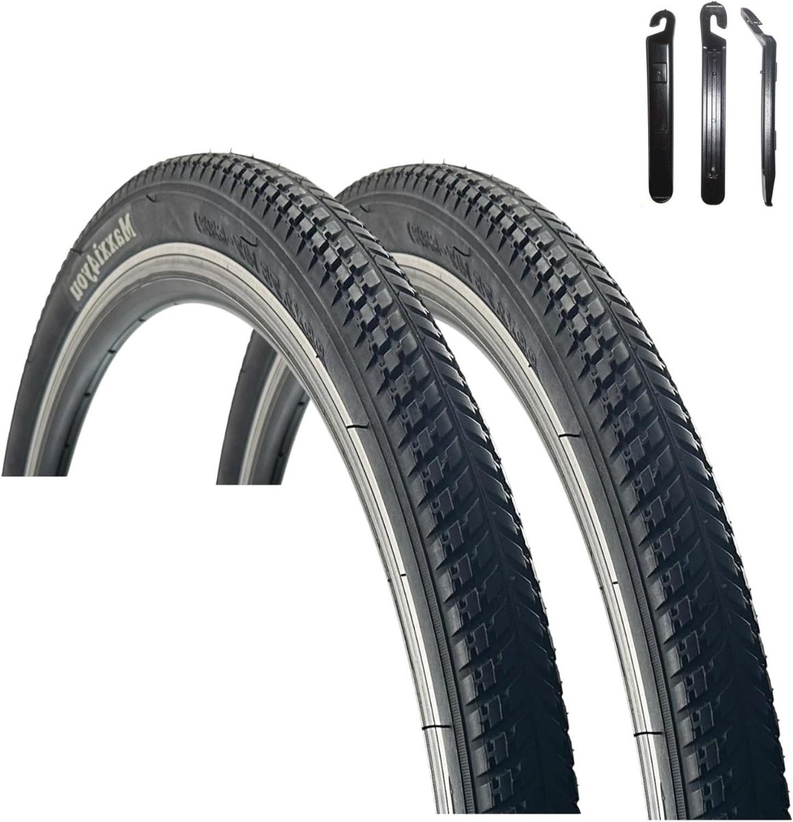 Fietsband Set - Banden Buiten - Veilig Fietsen - Inclusief Bandenlichter - 28 x 1.75 - Zwart