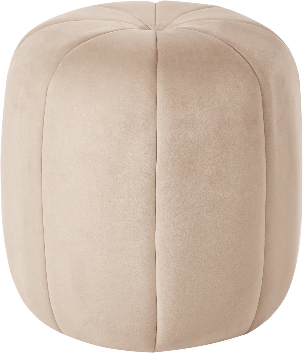 SELBY - Poef - Beige - Fluweel