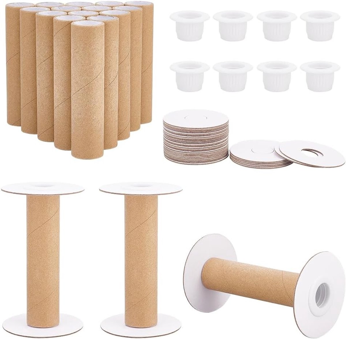 16 Sets Lege Papieren Draadspoelen voor Weven, Afneembare Garenspools voor Borduren en DIY Creatieve Projecten, 99mm/3.9