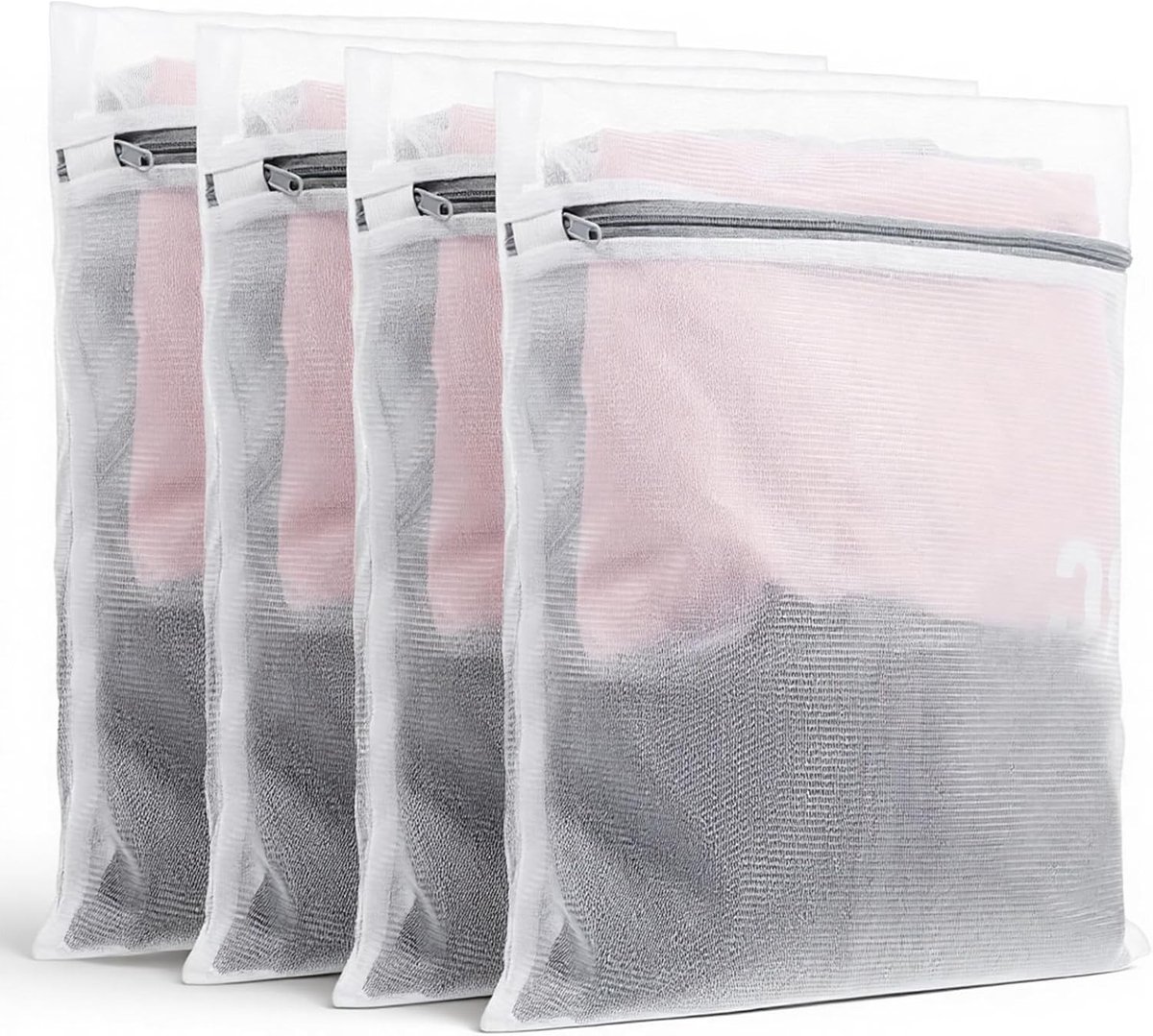 Wasmachine Wasnetjes 4x, 30 x 40 cm, Waszak met Rits voor Kleding, Sweaters en Ondergoed