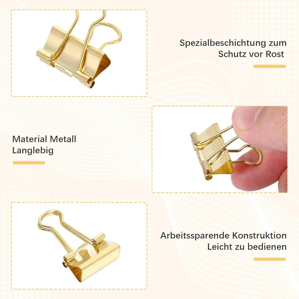 Gouden metalen paperclips 19 mm voor kantoor, handig voor documenten, grote patroonclips en gebruik in de pocket