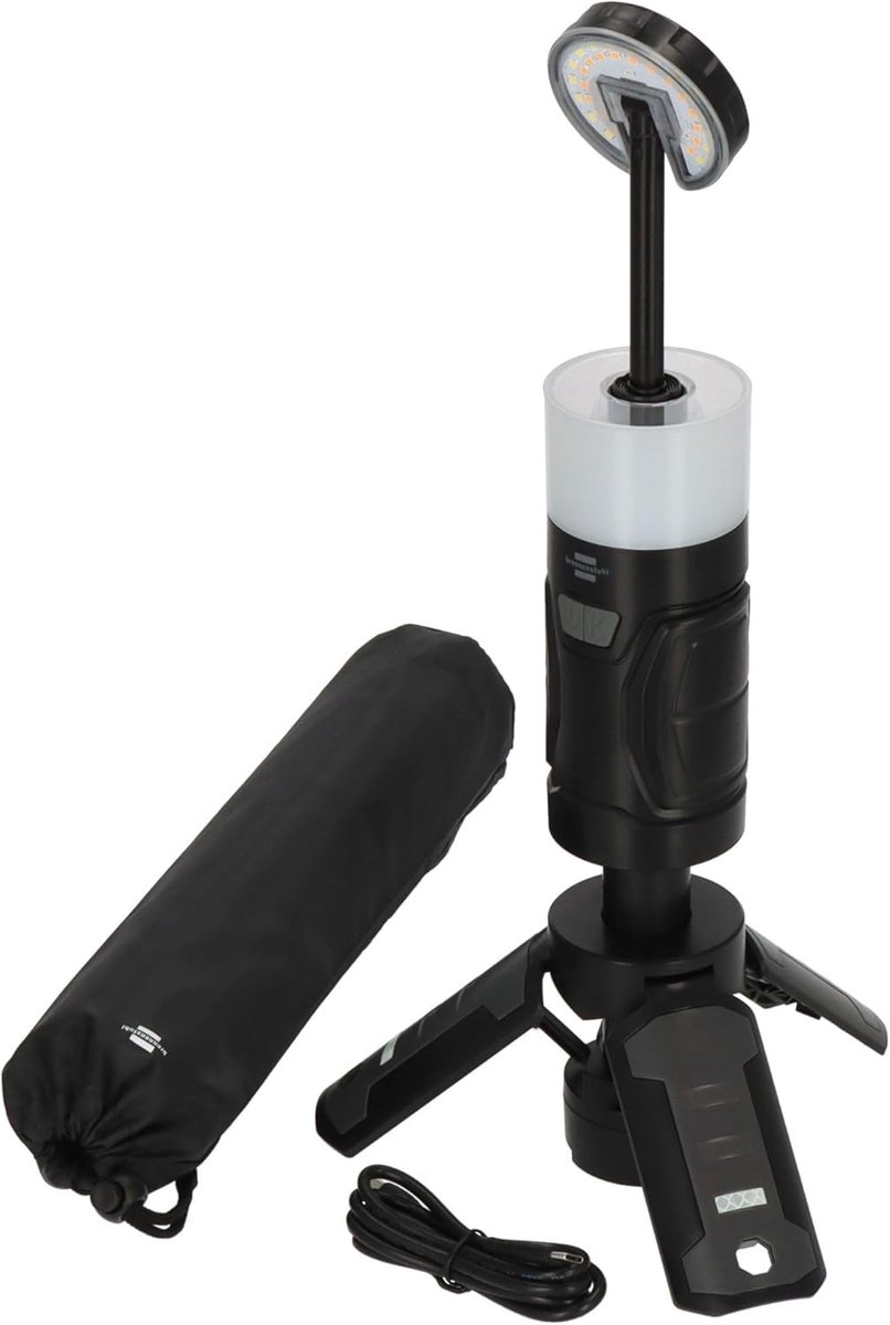 Thijox - Oplaadbare LED Buitenlamp UL 400 AT - Campinglamp 400lm, IP44 Waterdicht, Tot 24u Lichtduur, Dimbaar, Instelbare Kleurtemperatuur, Uitschuifb