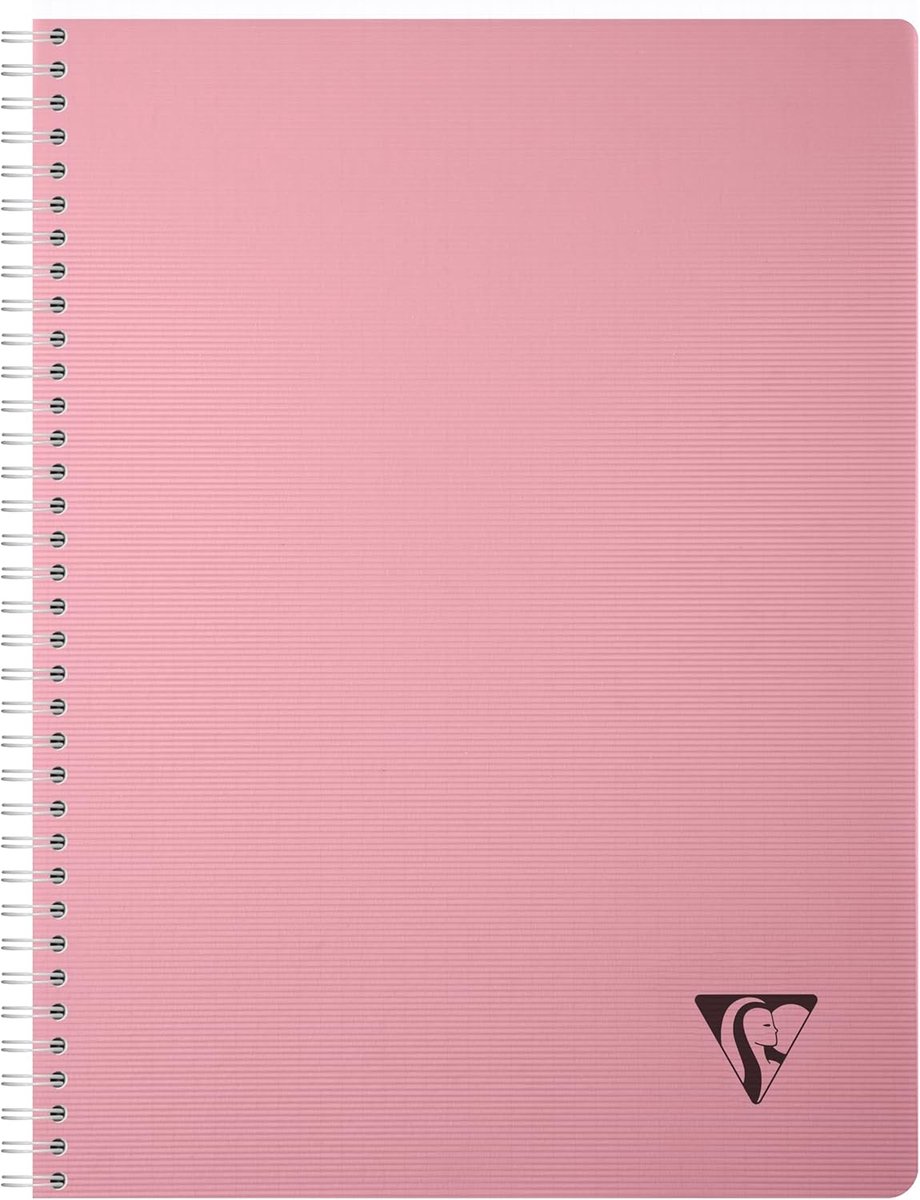 SnelShoppen - A4 Spiraalnotitieboek met Rozenblaadjes - 180 Pagina's Kleine Ruitjes - Wit 90g Papier - Transparante Polypro Omslag - Perfect voor Scho