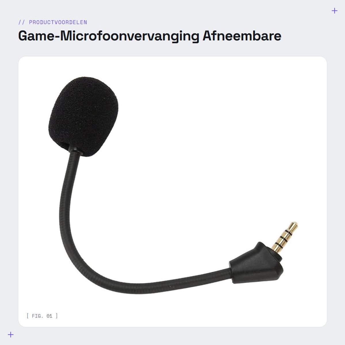 Dailygoods - Game-Microfoonvervanging - Afneembare Microfoonarm - Flexibel en Draaibaar - Ruisonderdrukking - Geschikt voor Hyper X Cloud II - 3,5 mm...