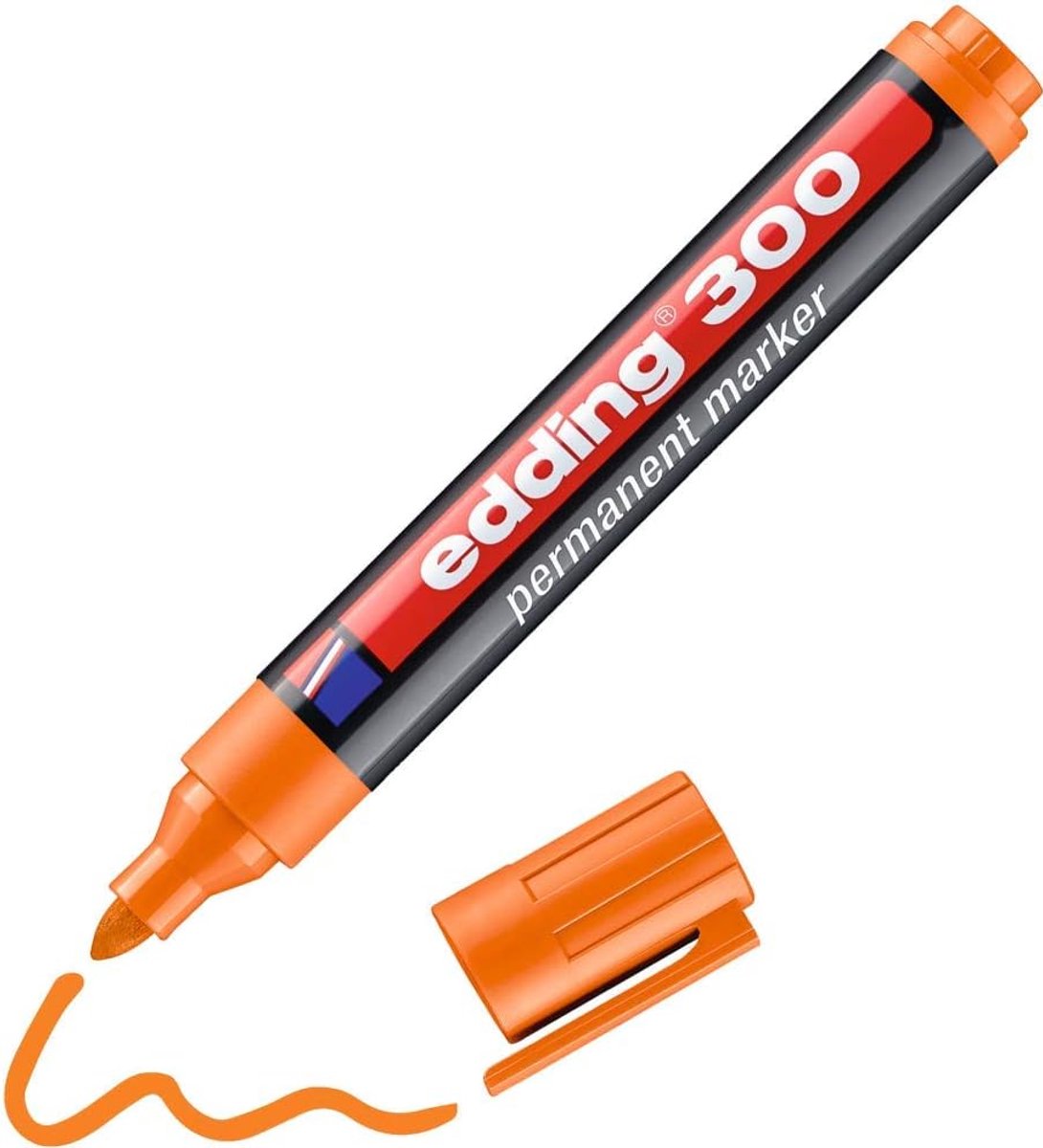 SnelShoppen - Permanente Marker Oranje - 1 Stift - Ronde Punt 1,5-3 mm - Watervast, Sneldrogend, Wrijfvast - Geschikt voor Karton, Kunststof, Hout, Me
