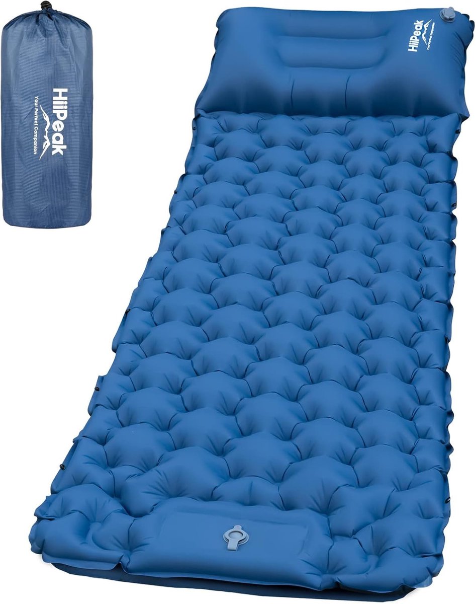 SnelShoppen - Opblaasbare Camping Matras met Ingebouwd Kussen - Lichtgewicht Waterdichte TPU Slaapmat - Snel Opblaasbaar voor Kamperen, Wandelen & Rei