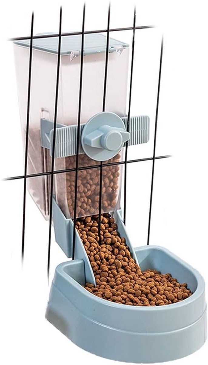 Automatische Voerdispenser voor Konijnen en Kleine Huisdieren met Deksel, Voer- en Waterbakken, Ideaal voor Konijnen, Fretten, Katten en Vogels