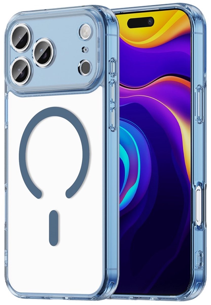 Coverup Hoesje - Geschikt voor iPhone 17 Pro Max Hoesje - Coverup Clear TPU Back Cover - MagSafe Compatible - Blauw