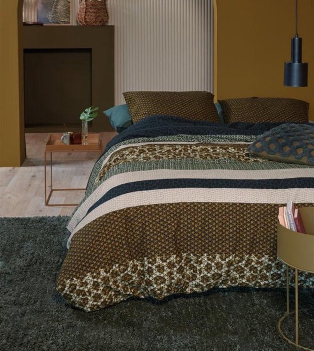 Beddinghouse Gino dekbedovertrek - Tweepersoons - 200x200/220 - Groen
