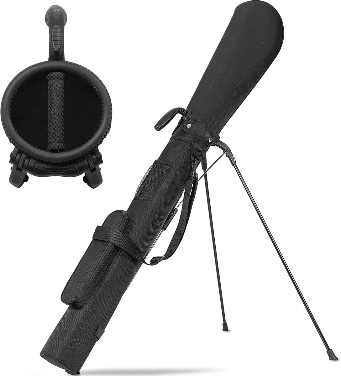 Lichte en draagbare golfbag van 120 cm met verstelbare schouderbanden en 2 opbergvakken voor optimaal gebruik op golfbanen