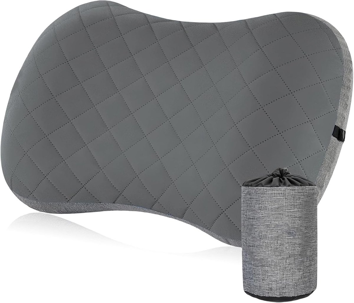 Luchtgevuld Campingkussen met Elastische Band - Ideaal Reis- en Strandkussen met Opbergtas voor Comfortabel Kamperen en Buitenactiviteiten