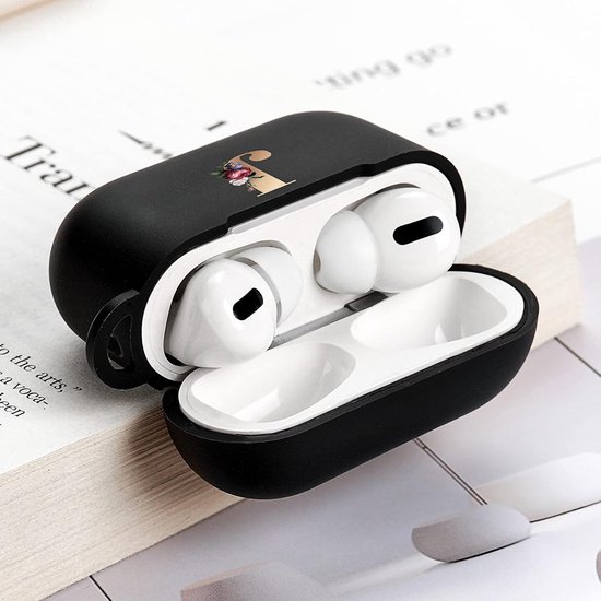 Hoesje voor AirPods Pro 2 met karabijnhaak, zachte TPU zwarte hoes met patroon AirPods Pro 2 2022 oplaadcase AirPods Pro 2e generatie hoes van hoesje — afbeelding 4