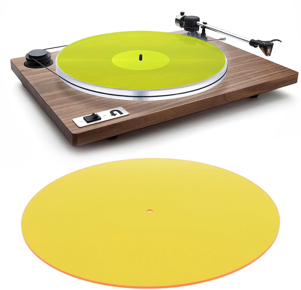 Inovra - Acryl Platenspelermat - Slipmat voor Vintage Platenspeler - Vermindert Ruis - Transparant - Geluidsverbetering voor 12 Inch Platen - Idea...