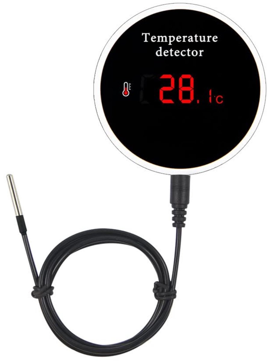 Slimme Wifi Temperatuur Sensor met Waterdichte Probe, App Alarm en Oplaadbare Batterij voor Koelkast, Vriezer en Aquariums