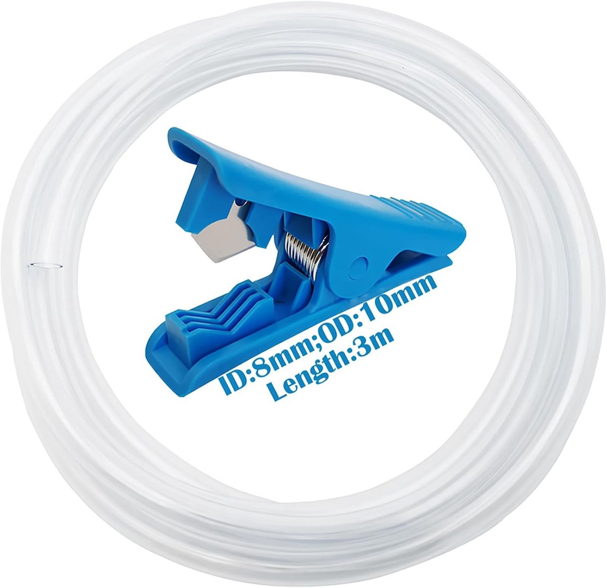 Flexibele PVC Slang van 3m, Transparante Waterleiding met Buizensnijder (8mm ID x 10mm OD) voor Tuin en Huisgebruik