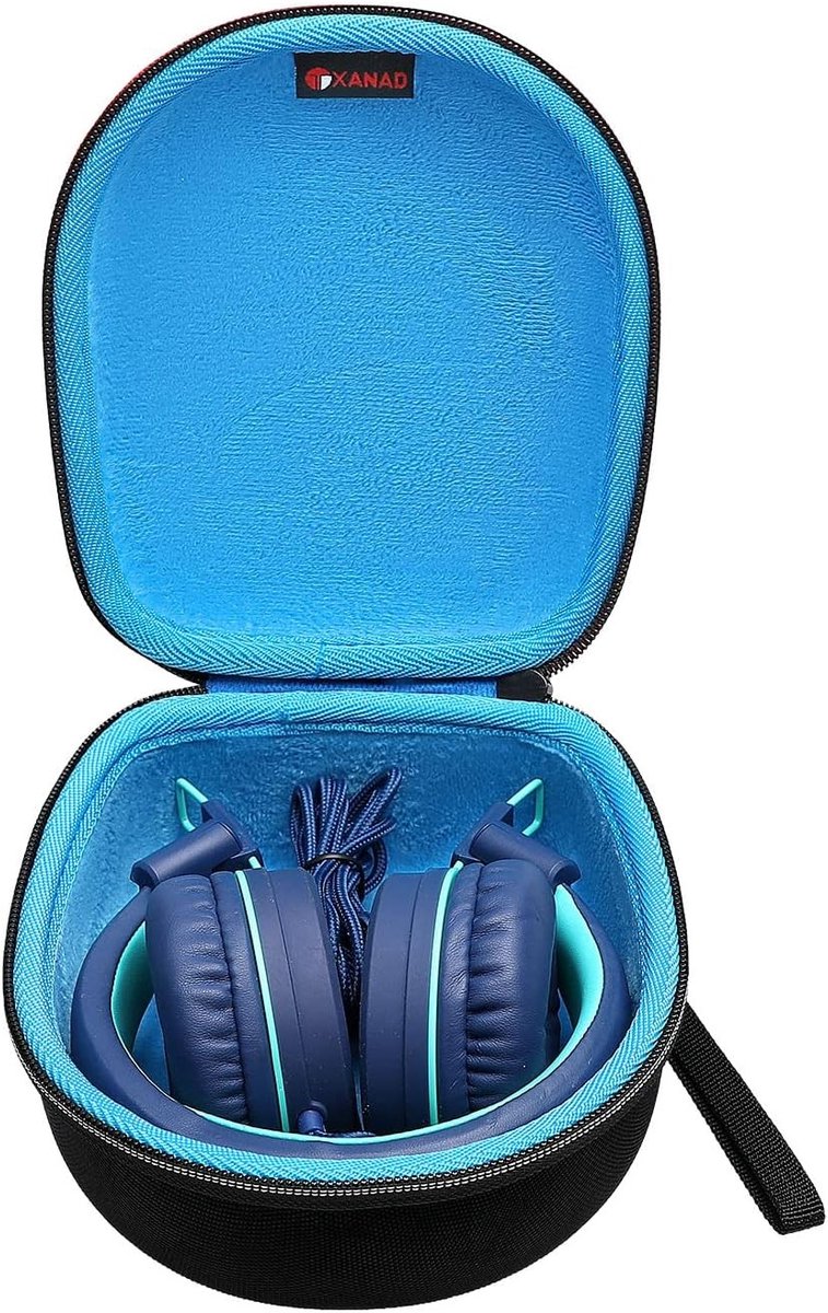Universele Hard Case voor Kinderoordopjes - Beschermende Reisoplossing voor Hoofdtelefoons, Lichtblauw, Duurzaam en Compact