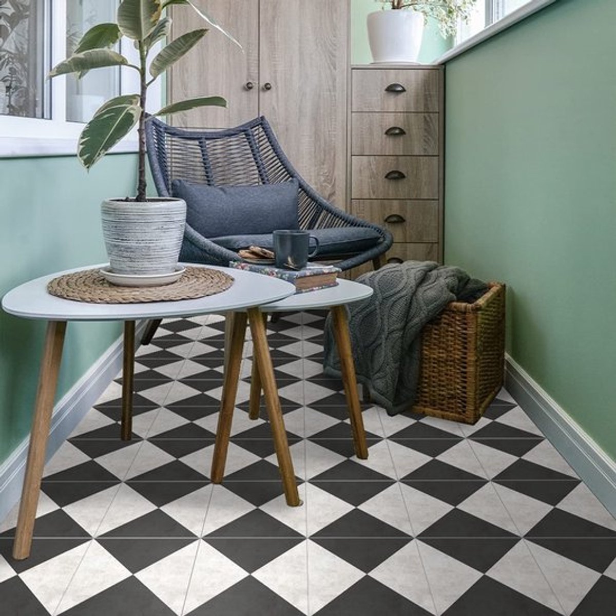 Vloertegels Antislip Marmer Effect - Zelfklevend - 20 x 20 cm - 12 Stuks - Geschikt voor Woonkamer/Keuken/Badkamer - Milieuvriendelijk - Vloerstickers