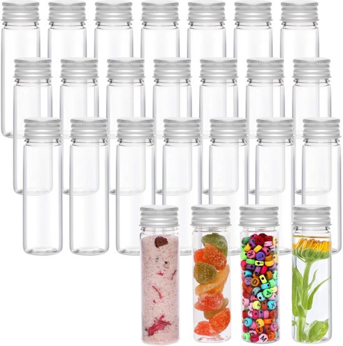 Helder Plastic Test Buisjes - Herbruikbaar - 50ml - Transparante Container Buisjes - Voor Snoep, Vloeistoffen, Kralen