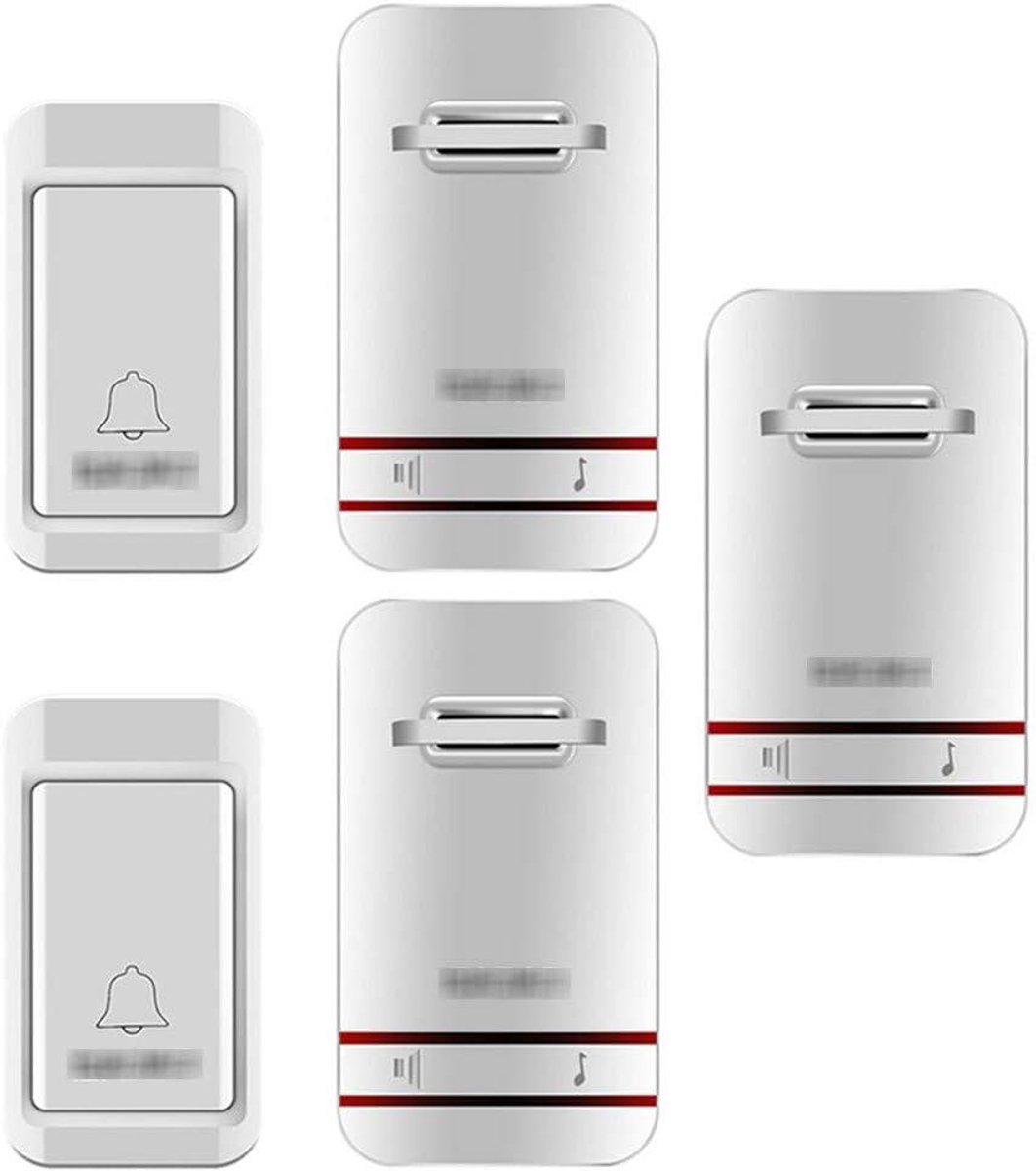 Draadloze Deurbel Kit - App Deurbel Chime - Huisbeveiliging Melding - Zelfgenererende Drukknop - 120 Meter Bereik - Wit