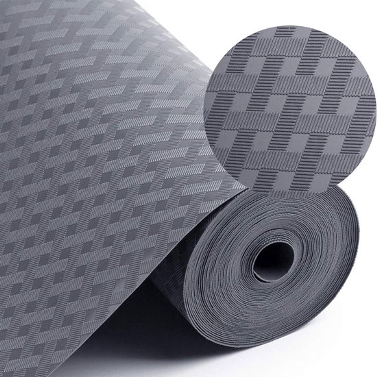 Antislip Keukenlade Inlegmat 30 x 500 cm - Waterdichte en Onderhoudsvriendelijke Mat voor Lades, Kasten en Koelkasten in Grijs met Diagonaal Patroon