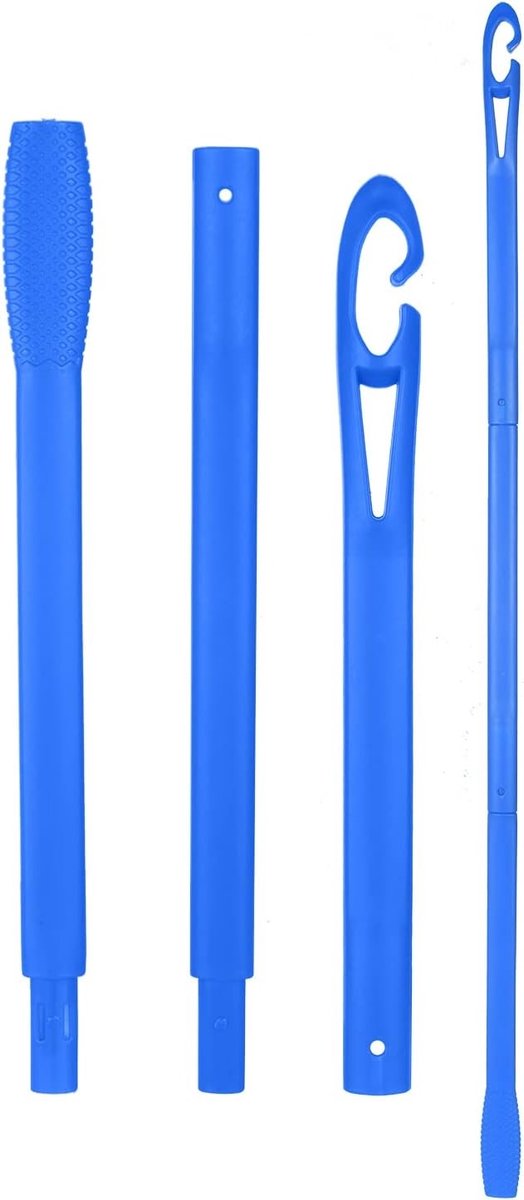Styling Haak voor Krullen, 50.5cm Verlengde Hittevrije Kruller, Spiralen en Zelfkappen voor Vrouwen en Meisjes (Blauw)