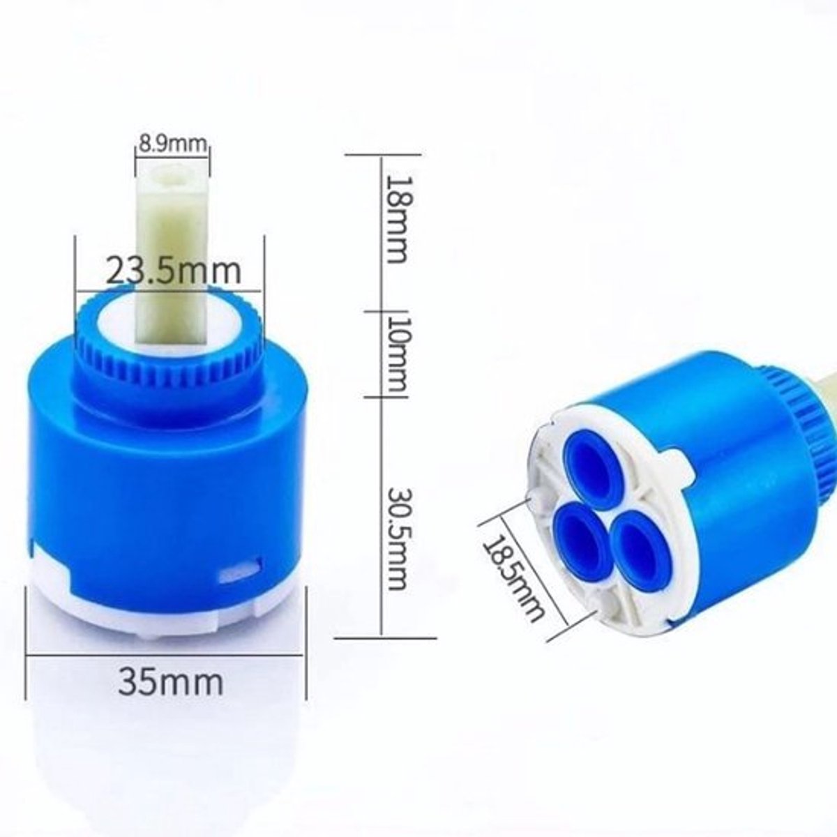 Keramische Cartridge 35 mm - Hoogwaardige Materialen - Drielaags Filter - Optimale Afdichting - Geen Waterlekkage - Geschikt voor Keuken-/Wastafel-/Douchekranen - Kraanonderdeel