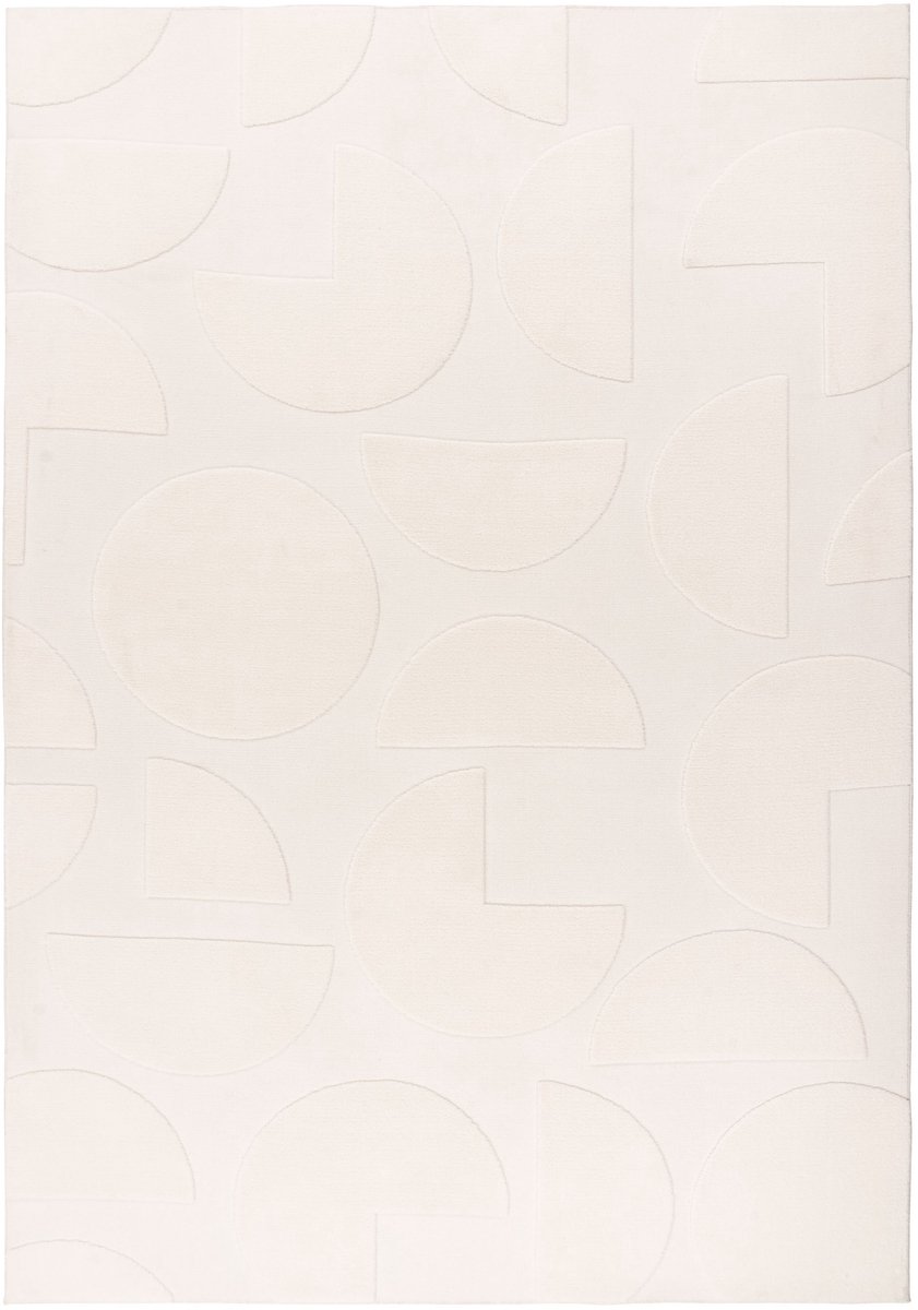 Padiro laagpolig vloerkleed 120 x 170 cm - crème / off-white - modern effen design - geschikt voor vloerverwarming - van polyester