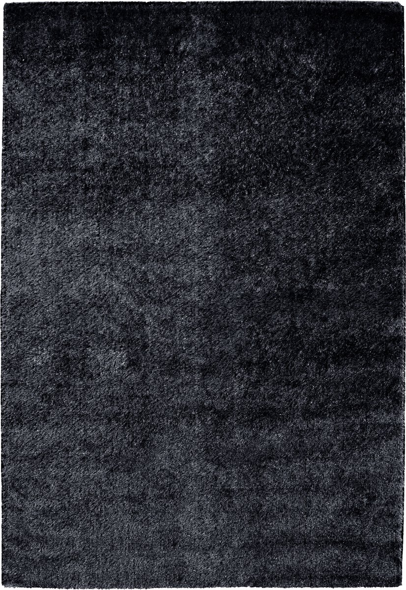 Padiro hoogpolig vloerkleed 200 x 200 cm - antraciet - modern effen design - geschikt voor vloerverwarming - van polyester en modacryl