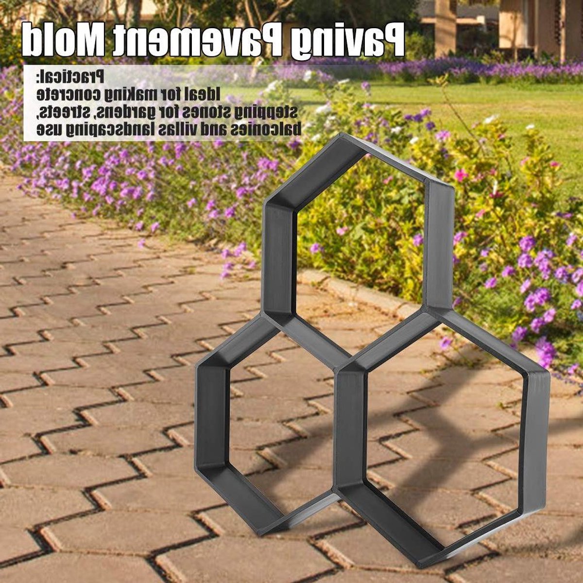 Betonmal voor Tuinpad - Stoeptegel Mal Herbruikbaar - Pad Aanleggen - Geometrische Patronen - 36 x 36 x 4 cm