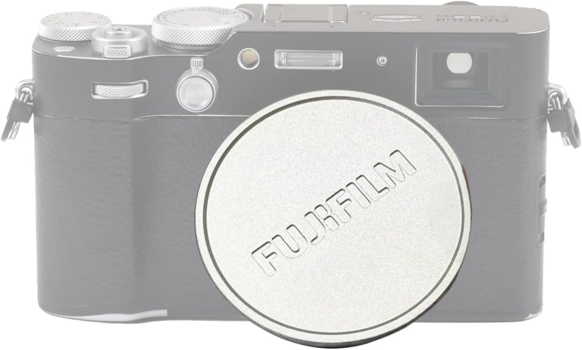 Metalen Lensdop voor Fuji X10 X20 X30 Camera's - Voorste Lensdop van Aluminiumlegering met Geanodiseerde Afwerking en Zachte Massa - Anti-krasbescherming (SILVER)