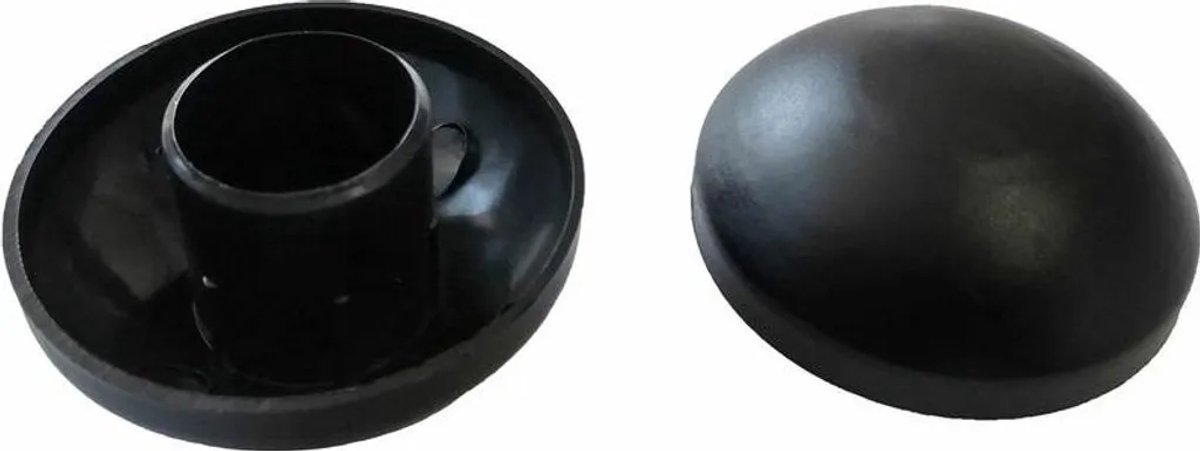 Een set van 8 zwarte 25 mm trampolinepaaldoppen