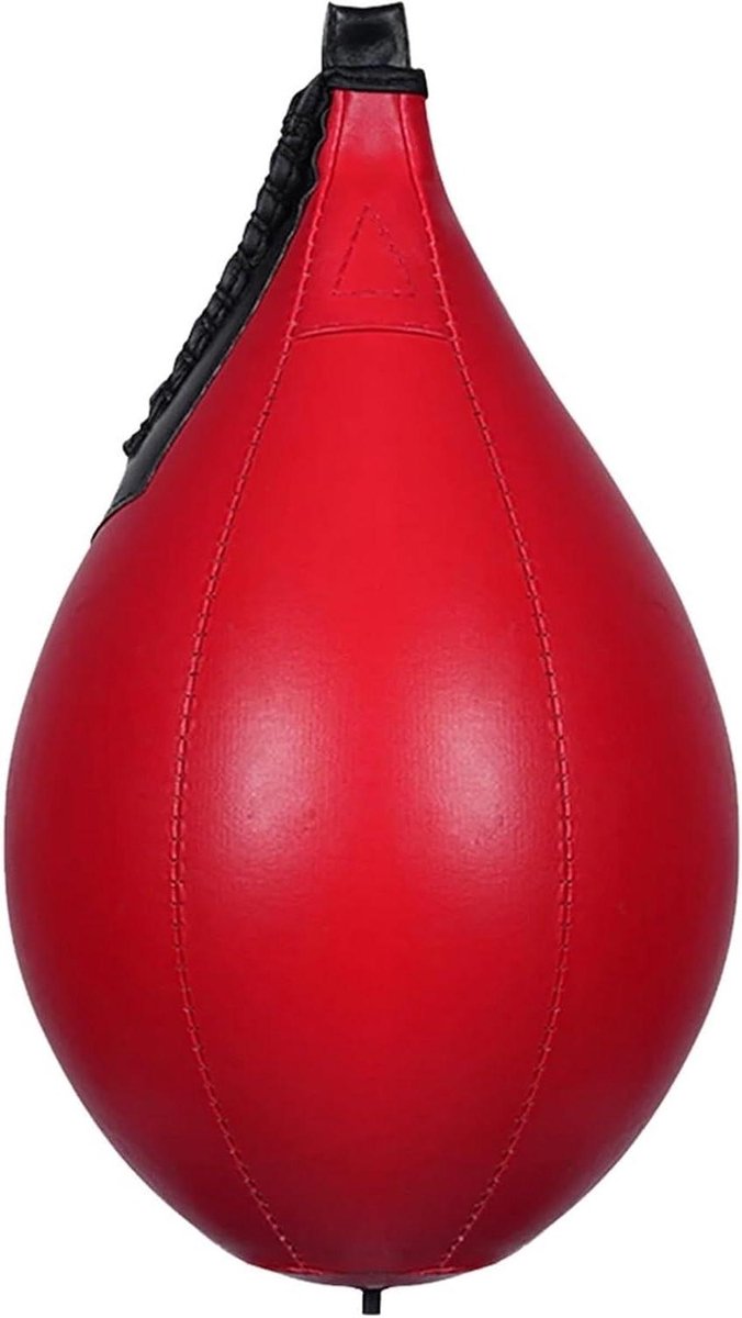 Boksbal om op te hangen - Speedball PU-leer - Verbeteren reflexen - Robuust PU-leer - 280 x 160 mm - Rood