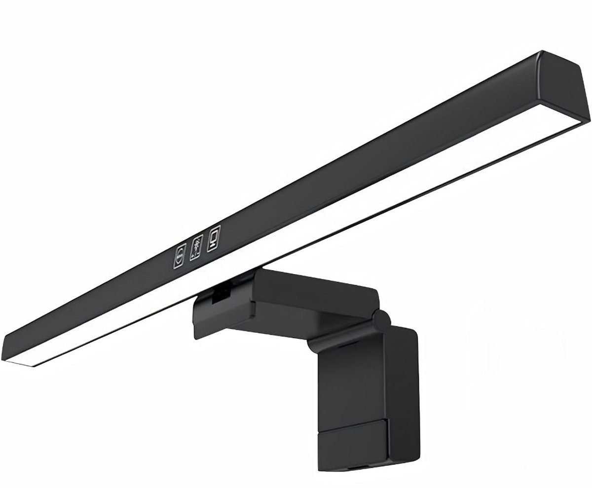 KIRA® Monitorlamp - Dimbare Monitorlamp voor Oogbescherming - Monitor Lightbar met Touch Bediening - Zwart - 40cm x 11cm x 9cm
