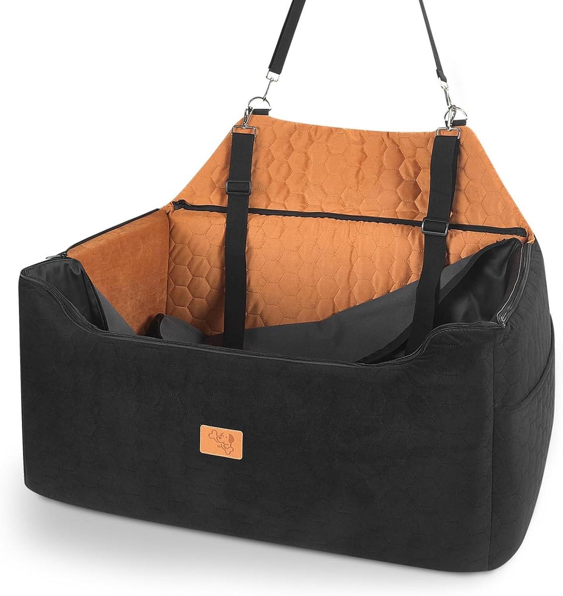 Honden autostoel - Reisstoel Hond - Veilig reizen - Verstelbare band - 28 x 13 x 34 cm - Bruin